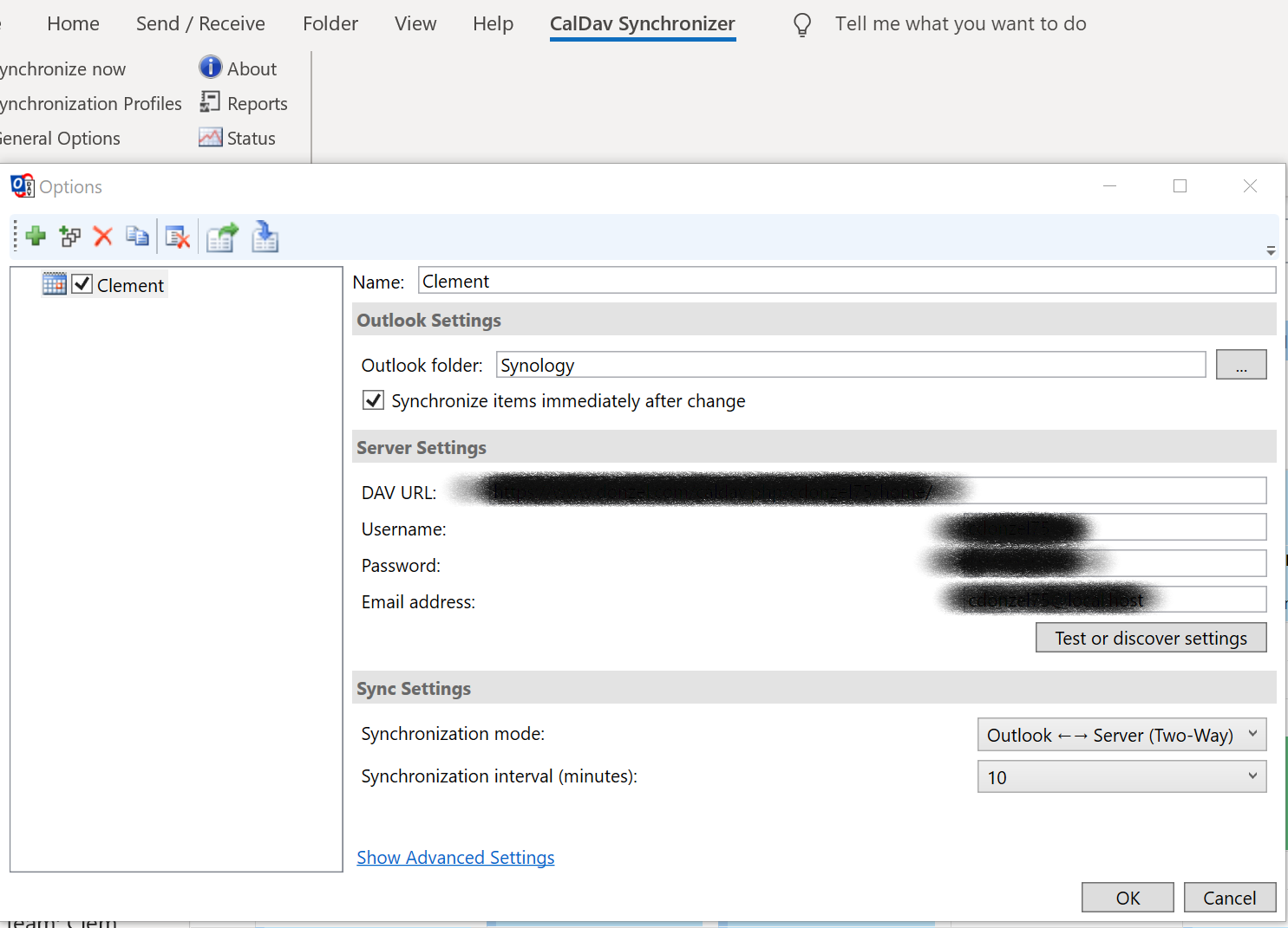 Comment synchroniser un calendrier Synology sur Outlook avec CalDAV