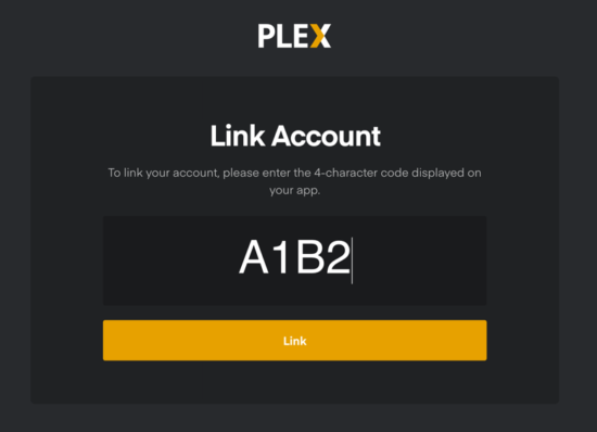plex link tv code