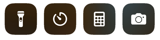 Icones iphone lampe torche chronomètre calculatrice et appareil photo