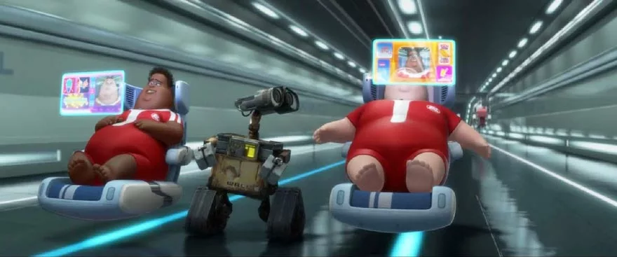 Course virtuelle dans le film Wall-E