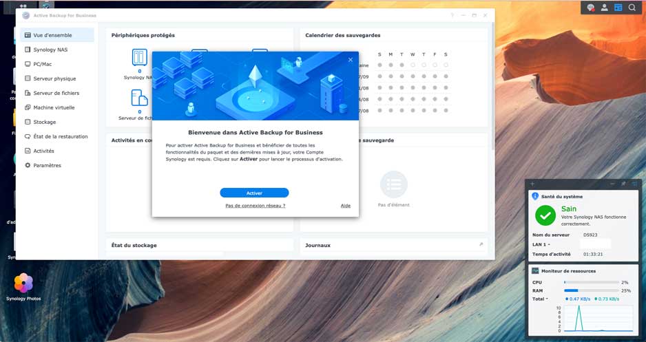 Activation de Synology Active Backup for Business