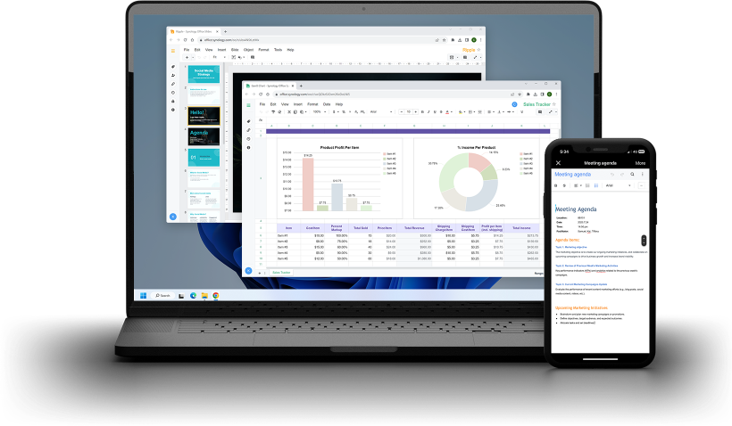 Synology Office suite collaborative et de productivité sans abonnement concurrente de Microsoft Office 365