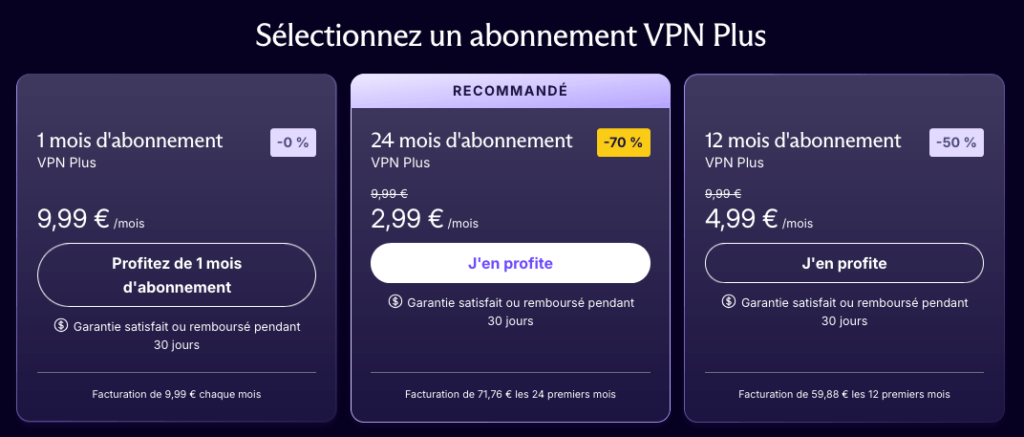 Code promo sur Proton VPN Plus